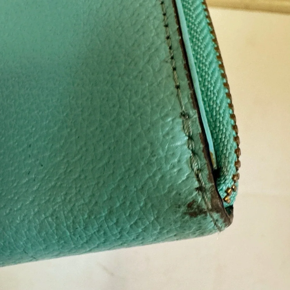 Kate Spade Wellesley Neda Leather Zip Around Wallet Robin Egg Blue/Tiffany Blue